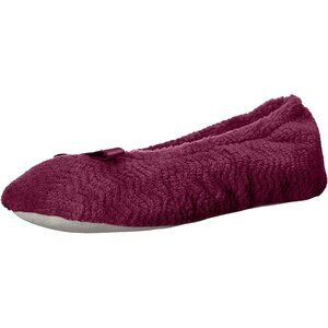 👑Women's Rose Violet Casual Closed Toe Comfort Fuzzy Slip On Ballerina Slippers